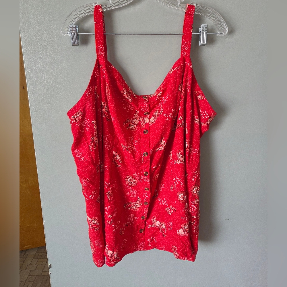Torrid Red Floral Camisole Top
